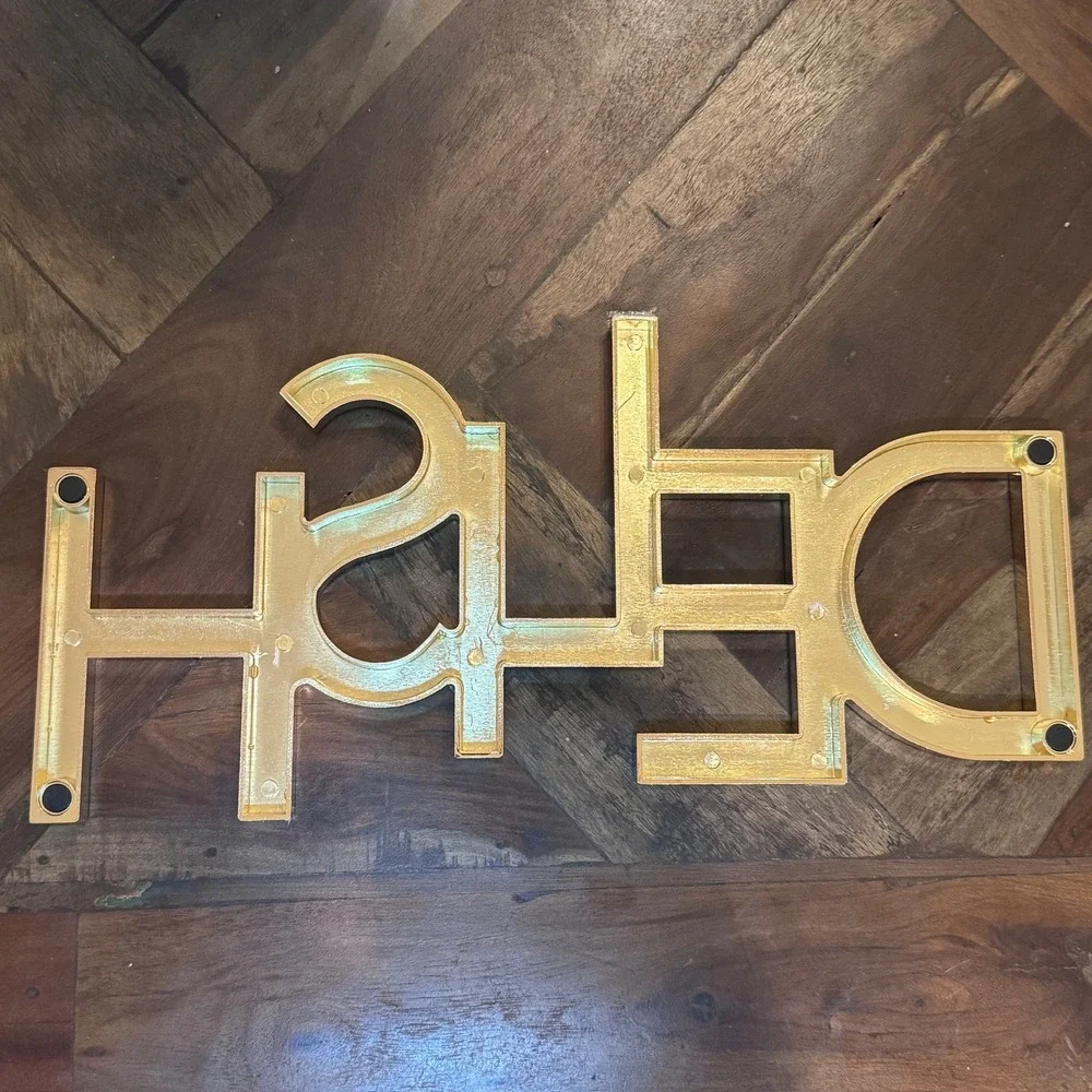 Delish Gold Wall Sign Kitchen Dining Room Decor Modern Metal Foodie Accent‎